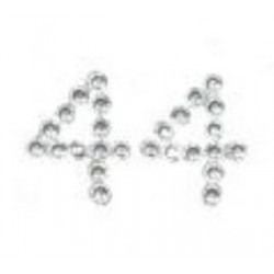 NUMBER 4 DIAMONDS STICKERS 9X12cm 25pz