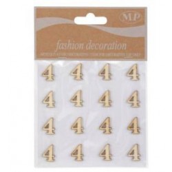 NUMERI 4 IN LEGNO 10x10cm 16pz