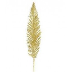 RAMO FOGLIA GLITTER ARECA 7x44cm GOLD
