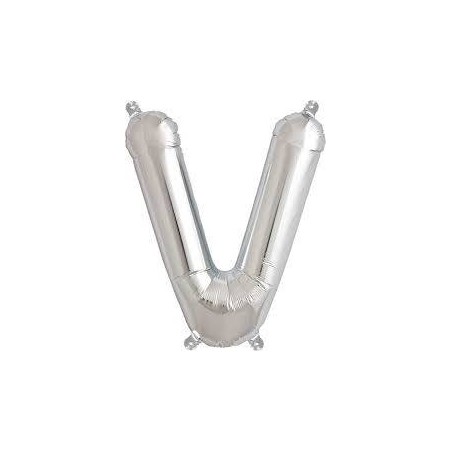 LETTERA V MYLAR SILVER 16 40cm