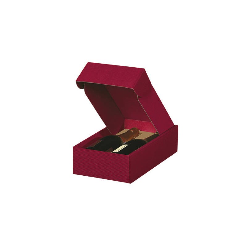 CANTINETTA 2 BOTTIGLIE 20x33,5x9cm ONDA BORDEAUX INT.MARRONE