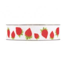 NASTRO STRAWBERRIES mm25x20mt WHITE