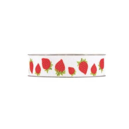 NASTRO STRAWBERRIES mm25x20mt WHITE