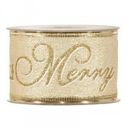 NASTRO MERRY CHRISTMAS 63mmx10mt GOLD
