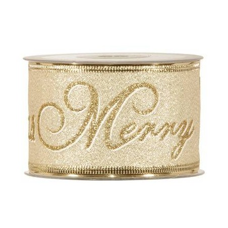 NASTRO MERRY CHRISTMAS 63mmx10mt GOLD