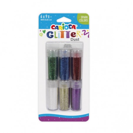 CARIOCA GIARA POLVERE GLITTER 50gr 6pz COLORI SPARK
