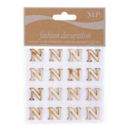 LETTERE 'N' IN LEGNO 10x10cm 16pz