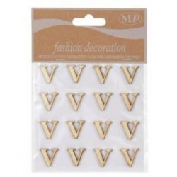LETTERE 'V' IN LEGNO 10x10cm 16pz