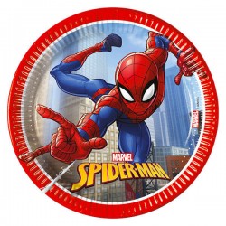 PIATTI DESSERT 20cm SPIDERMAN CRIME FIGHTER 8pz