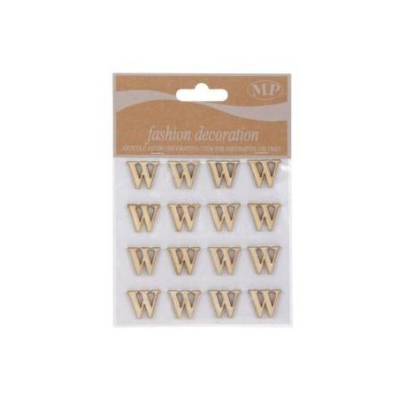 LETTERE 'W' IN LEGNO 10x10cm 16pz