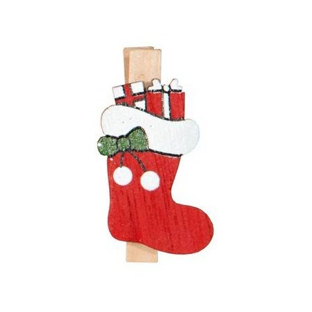 MOLLETTE CHIUDIPACCO XMAS SOCKS 2,5xh4,5cm 9PZ