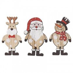 MOLLETTE CHIUDIPACCO DEER SANTA SNOWMAN 2,3xh4,4cm 6PZ