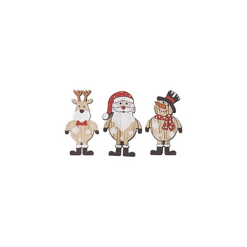 MOLLETTE CHIUDIPACCO DEER SANTA SNOWMAN 2,3xh4,4cm 6PZ