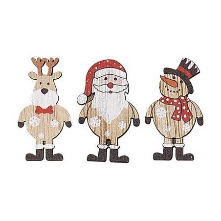 MOLLETTE CHIUDIPACCO DEER SANTA SNOWMAN 2,3xh4,4cm 6PZ