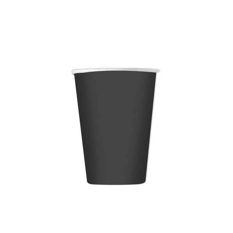 BICCHIERI 200cc ECOLOR BIODEGRADABILI NERO 25pz