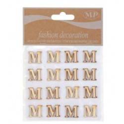LETTERE 'M' IN LEGNO 10x10cm 16pz