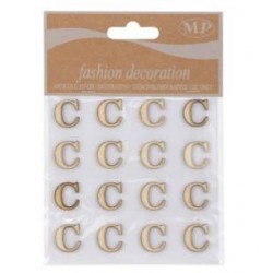 LETTERE 'C' IN LEGNO 10x10cm 16pz