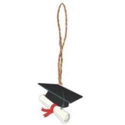 APPLICAZIONE TOCCO LAUREA LEGNO 4cm 6pz