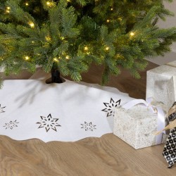 GONNA ALBERO TESSUTO STAMPA FIOCCO NEVE ø90cm