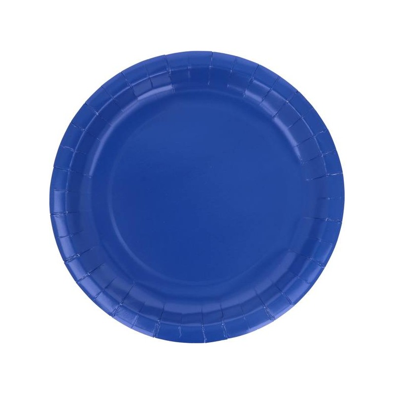 PIATTI DESSERT CARTA BIODEGRADABILI 18cm BLU 25pz