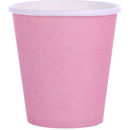 BICCHIERI 270cc CARTA BIODEGRADABILI ROSA 25pz