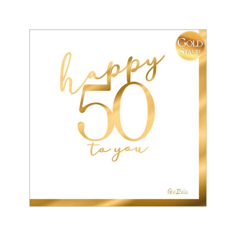 TOVAGLIOLI 33x33cm 50 ANNI HOT STAMP GOLD 16pz