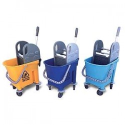 CARRELLO SINGLE WRINGER 1 VASCA 25lt C/STRIZZATORE KS10 GIALLO