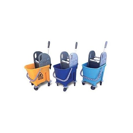 CARRELLO SINGLE WRINGER 1 VASCA 25lt C/STRIZZATORE KS10 GIALLO