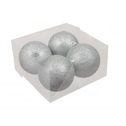 PALLINE PLASTICA ø10mm ARGENTO GLITTER 4pz