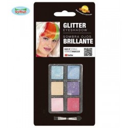 TRUCCO OCCHI GLITTER 6 COLORI C/PENNELLO