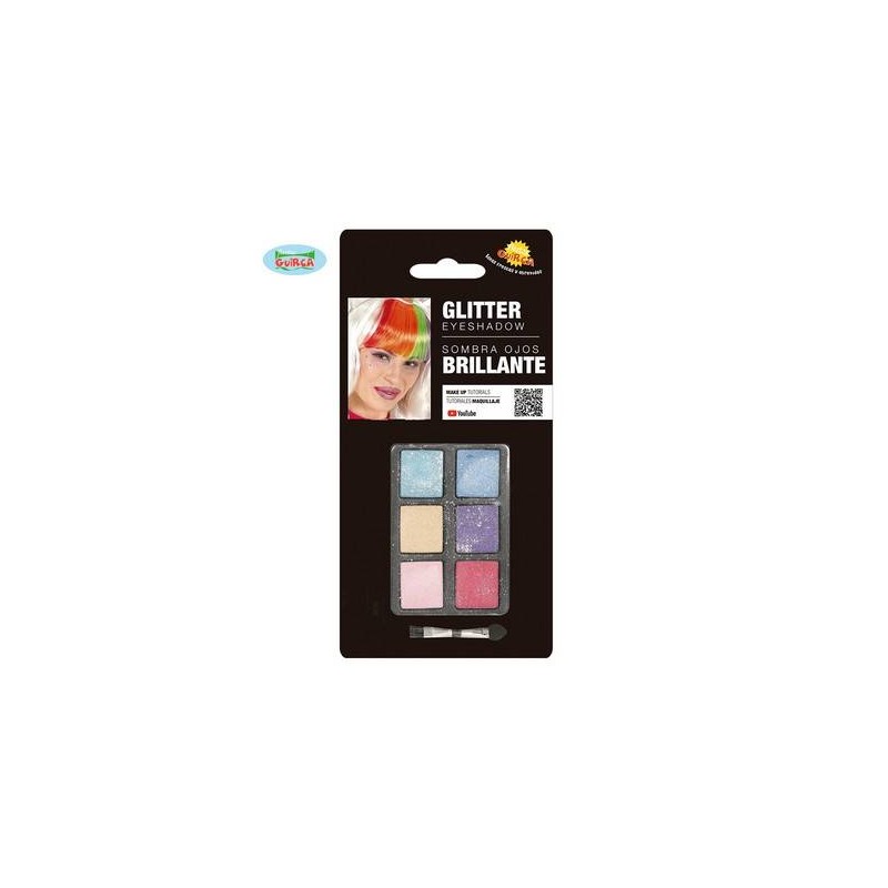 TRUCCO OCCHI GLITTER 6 COLORI C/PENNELLO