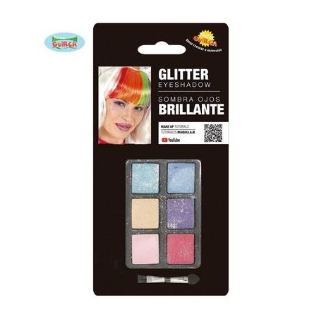 TRUCCO OCCHI GLITTER 6 COLORI C/PENNELLO