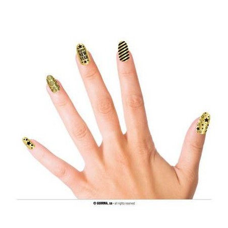 UNGHIE ADESIVE HAPY NEW YEAR ORO 12pz