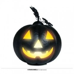 ZUCCA NERA IN METALLO CON LUCE 16cm