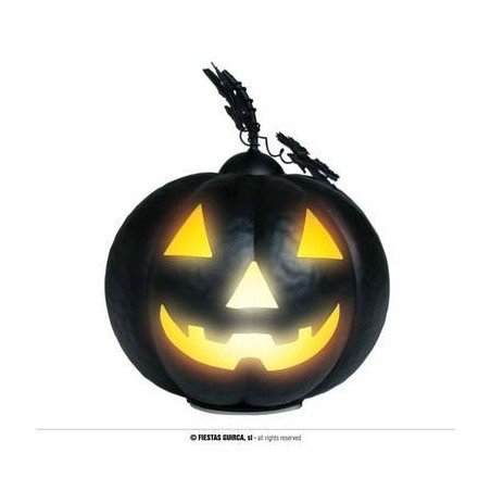 ZUCCA NERA IN METALLO CON LUCE 16cm