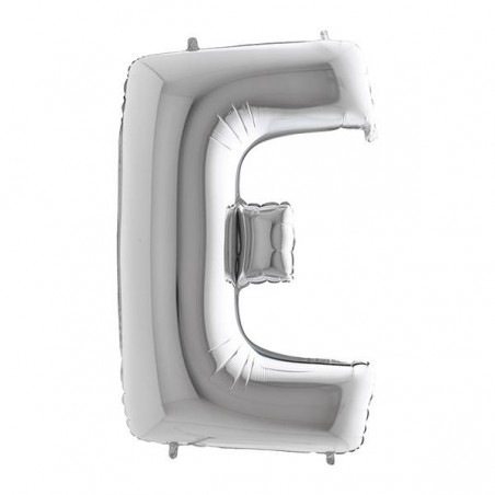 PALLONE MYLAR LETTERA E 40 102cm SILVER