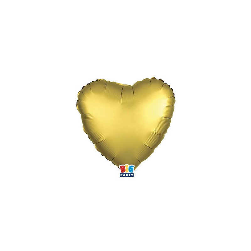PALLONE MYLAR CUORE 25cm ORO SATIN 5 PEZZI