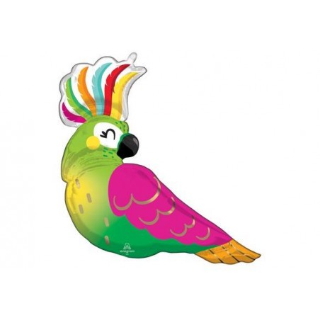PALLONE MYLAR S/SHAPE PAPPAGALLO TROPICALE 78x71cm