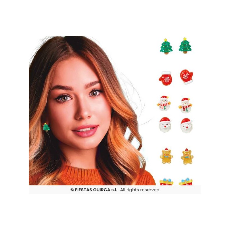 SET ORECCHINI NATALIZI 6pz ass.ti