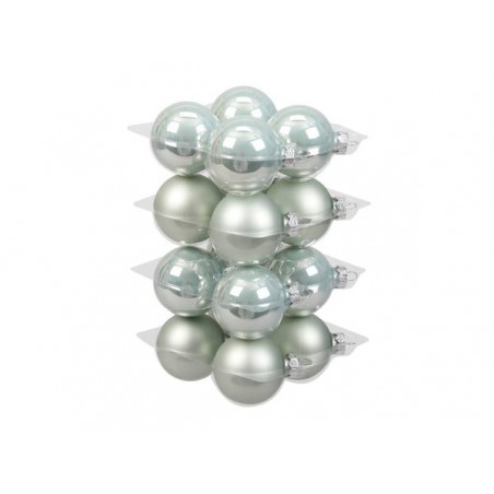 PALLINE VETRO ø57mm GRIGIO OSTRICA 16pz