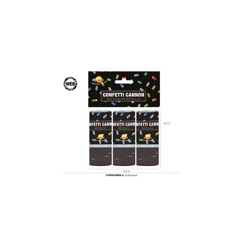 SPARA CORIANDOLI 3pz MULTICOLORE 10,5cm