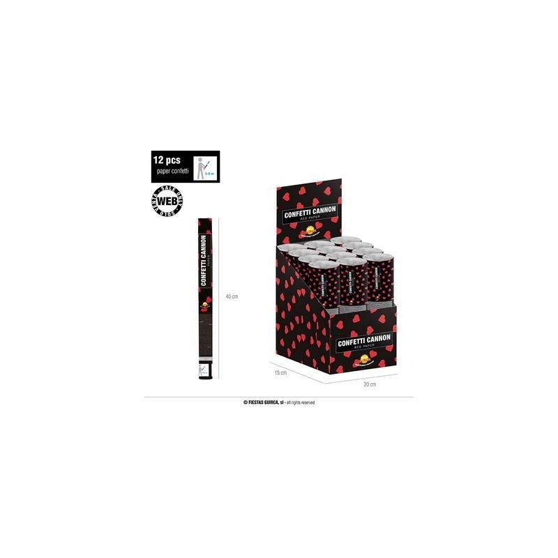 SPARA CORIANDOLI ROSSI DI CARTA 40cm