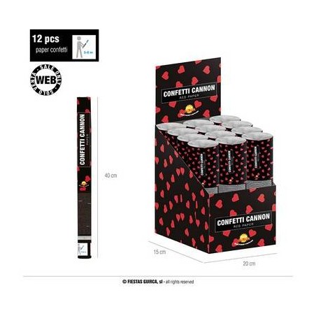 SPARA CORIANDOLI ROSSI DI CARTA 40cm