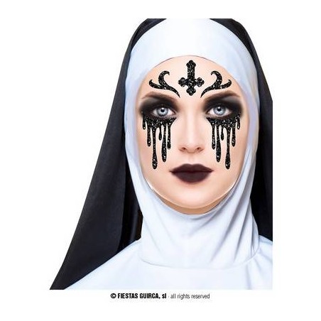 TATUAGGIO VISO SUORA GLITTER 20x20cm