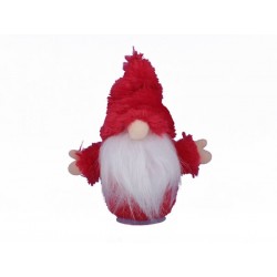 BABBO NATALE TESSUTO IN PIEDI ROSSO H 8cm 8pz