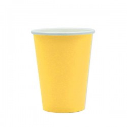 BICCHIERI 200cc ECOLOR BIODEGRADABILI GIALLO 25pz