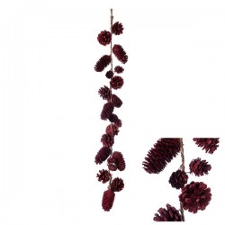 GHIRLANDA CON PIGNE MIX BORGOGNA 70cm