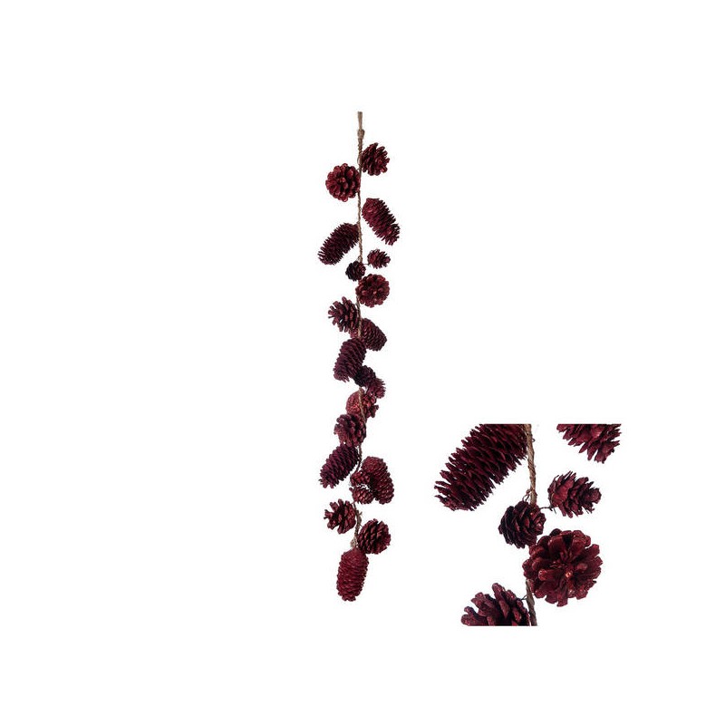 GHIRLANDA CON PIGNE MIX BORGOGNA 70cm