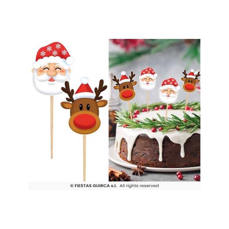 PICKS DECO BABBO NATALE 12pz