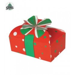 SCATOLA REGALO NATALIZIA ROSSA E POIS 18x11cm